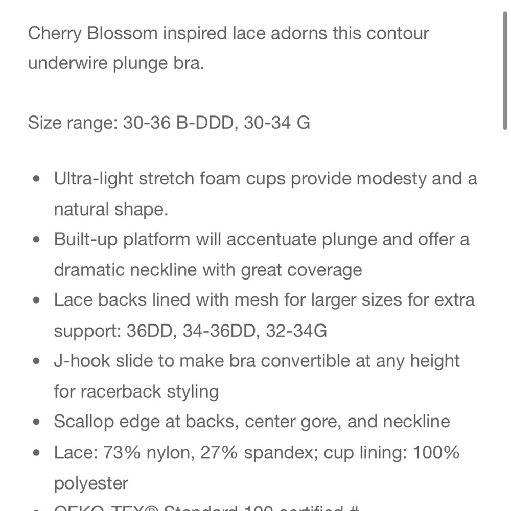 Natori Cherry Blossom Convertible Bra Gray - Picture 2 of 2